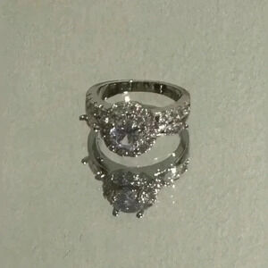 FREE 🆕 Piatella ring,1/2 carat cut, side accents, 14k white gold plated …